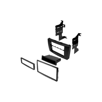 American International® - Double DIN Black Stereo Dash Kit with Single and Double DIN Trim Rings and Pocket