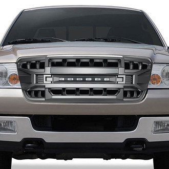 American Modified® - 1-Pc Armor Style Matte Black Main Grille with LED Off-Road Lights