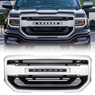 American Modified® AMGMAA00103 - 1-Pc Armor Style Black and Silver Main Grille