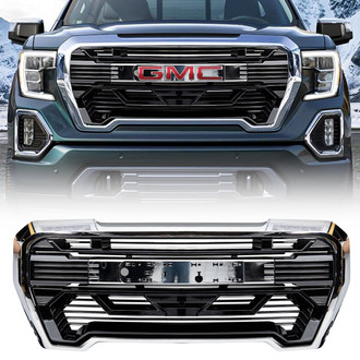 American Modified® - 1-Pc Armor Style Chrome and Glossy Black Main Grille