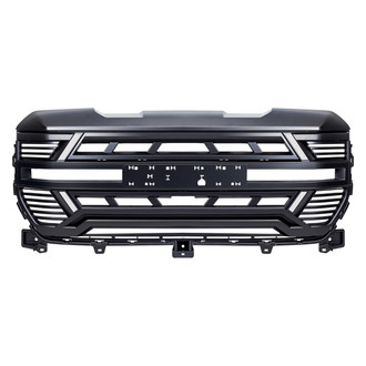 American Modified® - 1-Pc Armor Style Matte Black Main Grille with DRL Lights
