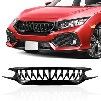 American Modified® - 1-Pc Shark Style Glossy Black Main Grille