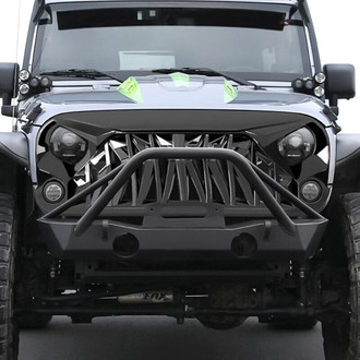 American Modified® - 1-Pc Shark Style Glossy Black Main Grille