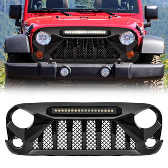 American Modified® - 1-Pc Gladiator Style Glossy Black Main Grille