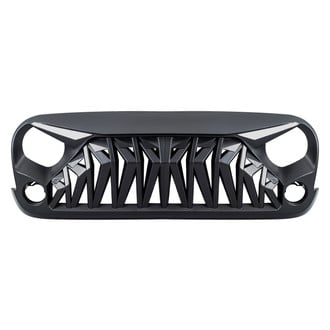 American Modified® - 1-Pc Shark Style Matte Black Main Grille with LED Eyebrow DRL and Turn Signals