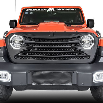 American Modified® - 1-Pc Tomahawke Style Matte Black Main Grille