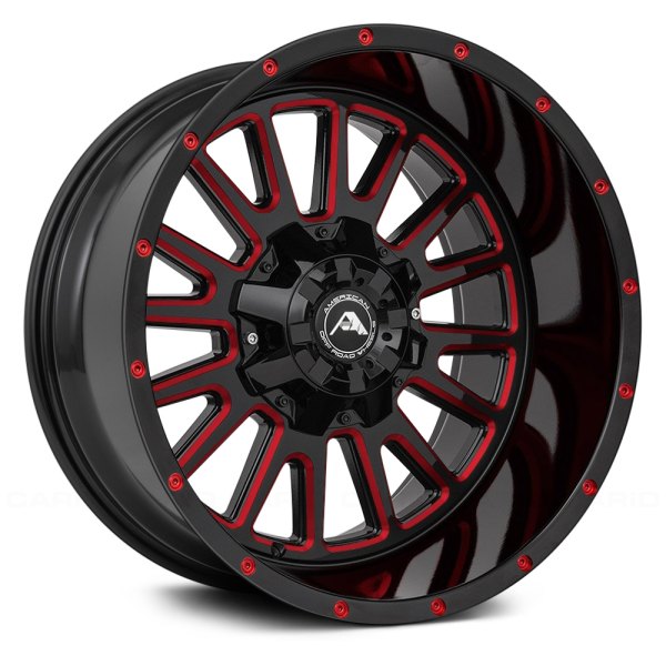 AMERICAN OFF-ROAD® - A105 Black with Milled Red Accents