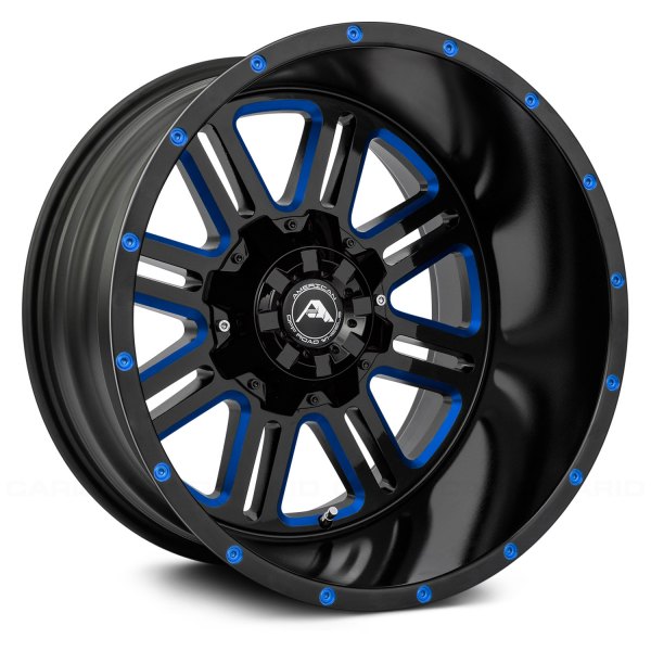 AMERICAN OFF-ROAD® - A106 Black with Milled Blue Accents