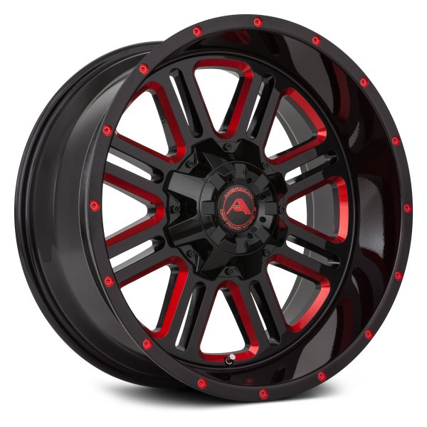 AMERICAN OFF-ROAD® - A106 Black with Milled Red Accents