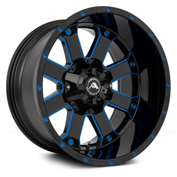 AMERICAN OFF-ROAD® - A108 Black with Milled Blue Accents