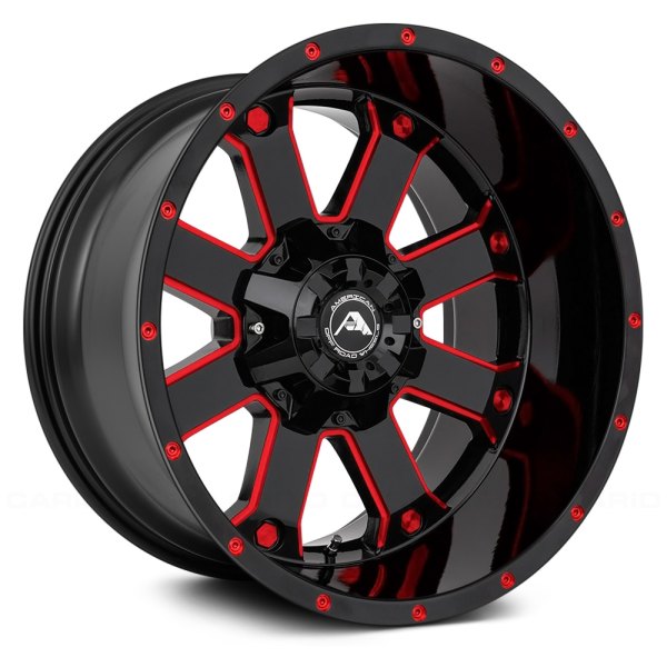 AMERICAN OFF-ROAD® - A108 Black with Milled Red Accents