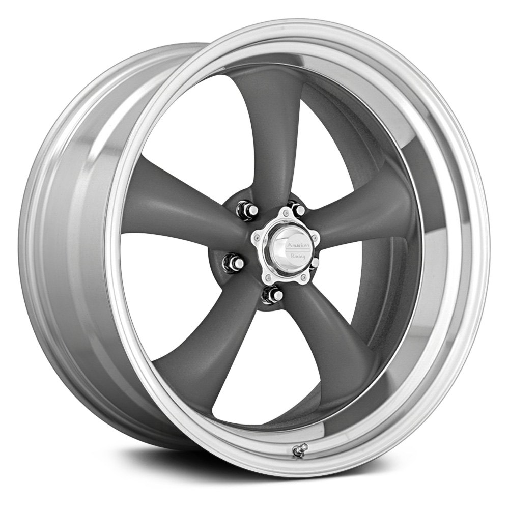 American Racing Vintage VN215 Classic Torq Thrust II Mag Gray Machined Lip 18x8 (+0) Blank