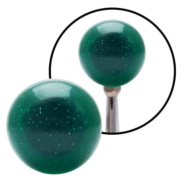 American Shifter® - Old Skool Series Translucent Green with Metal Flakes Custom Shift Knob (3/8-16 Insert)