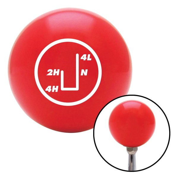 American Shifter® - Billiard Cue Ball Series Red Custom Transfer Case Shift Knob (M16 x 1.5 Insert)
