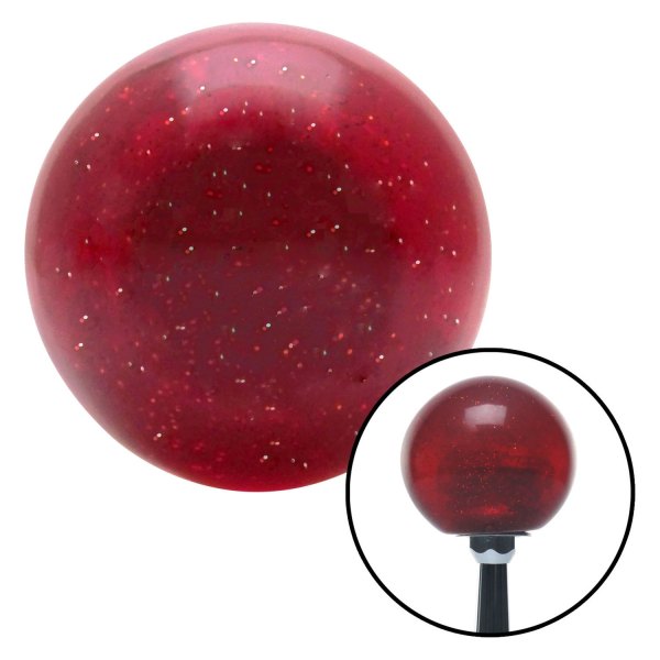 American Shifter® - Red Old Skool Series Custom Shift Knob Translucent with Metal Flake