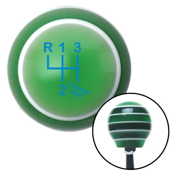 American Shifter® - Old Skool Series Green Super Stripe Custom Shift Knob (M16 x 1.5 Insert)