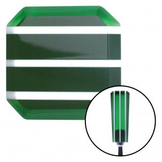 American Shifter 264300 Green Flame Metal Flake Shift Knob with M16 x 1.5 Insert White Star w/ 2 Circles 