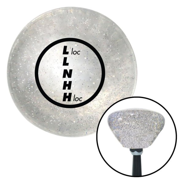 American Shifter® - Retro Series Clear with Metal Flakes Custom Transfer Case Shift Knob