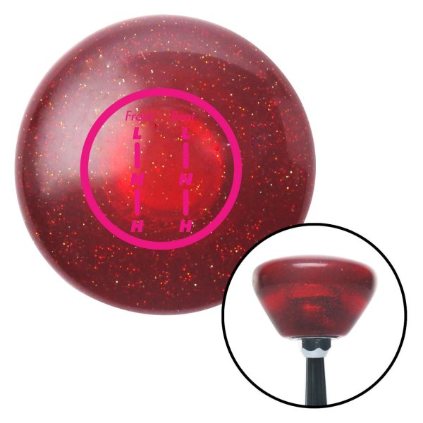 American Shifter® - Retro Series Translucent Red with Metal Flakes Custom Transfer Case Shift Knob (M16 x 1.5 Insert)