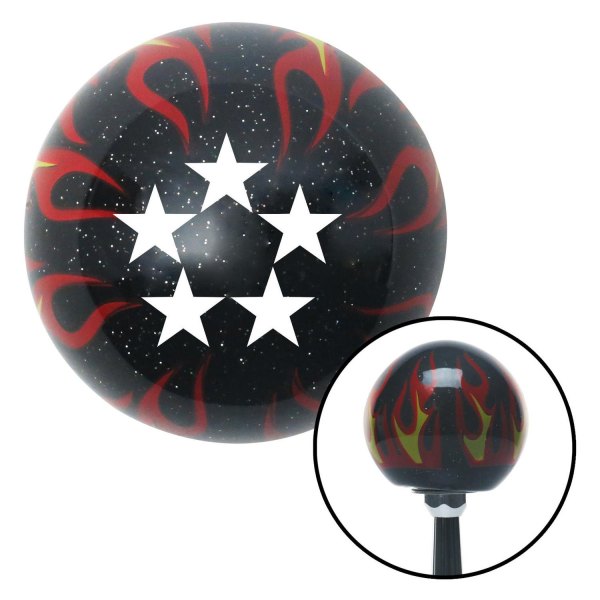 American Shifter® - Old Skool Series Translucent Black with Flames and Metal Flakes Custom Shift Knob (M16 x 1.5 Insert)