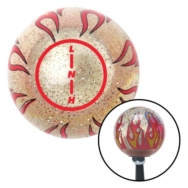 American Shifter® ASCSNX1548662 Old Skool Series Clear with Flames and Metal Flakes Custom