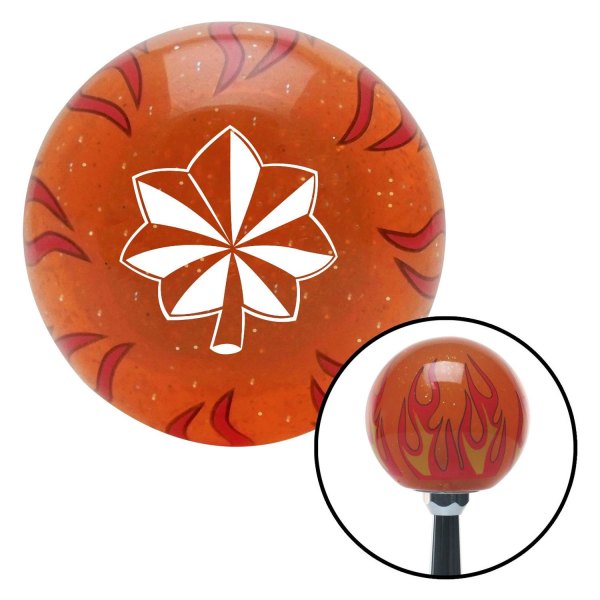 American Shifter® - Old Skool Series Translucent Orange with Flames and Metal Flakes Custom Shift Knob (M16 x 1.5 Insert)