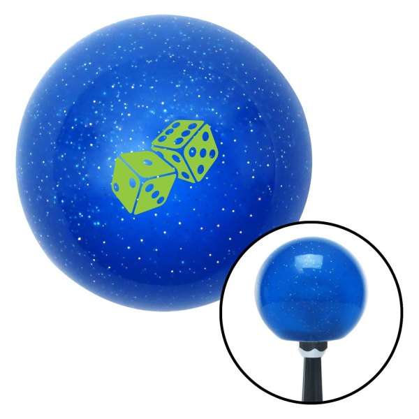 American Shifter® - Old Skool Series "Cards and Games" Translucent Blue with Metal Flakes Custom Shift Knob (M16 x 1.5 Insert)
