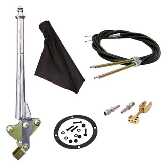 American Shifter® - Naugahyde Transmission Mount Emergency Brake Handle, Boot, Ring and Cable Kit