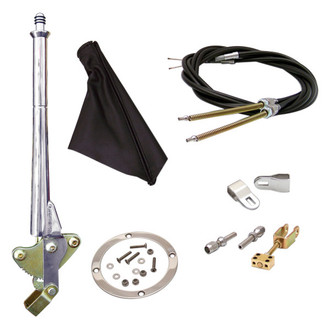 American Shifter® - Naugahyde Transmission Mount Emergency Brake Handle, Boot, Ring, Cable and Clevis Kit