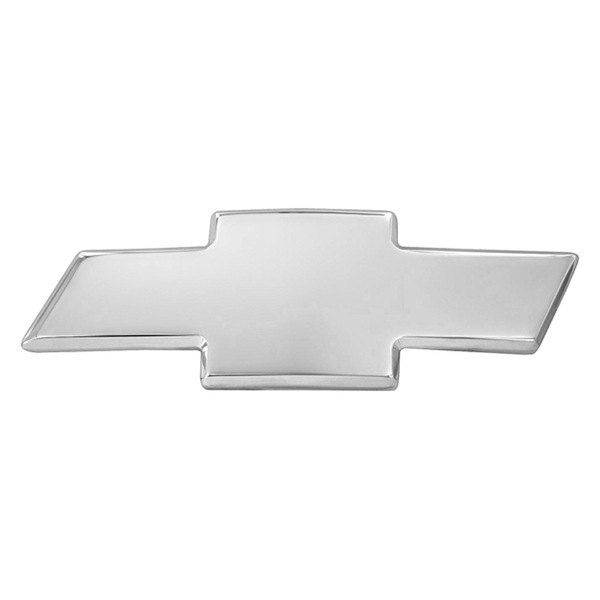 Front Grille Emblem; Chevy Bow Tie No Border; Polished Aluminum 96017P