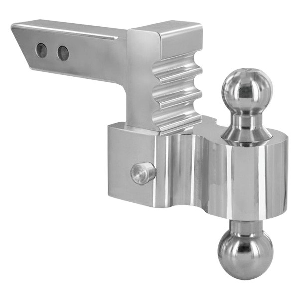 Rapid 6" Drop / 6" Rise Polished Aluminum with Plated Steel Combo Ball Dual Ball Mount for 2" Receivers