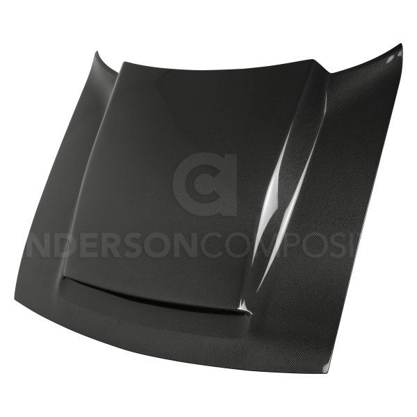 Anderson Composites® - Type-DP Cowl Style Gloss Carbon Fiber Hood