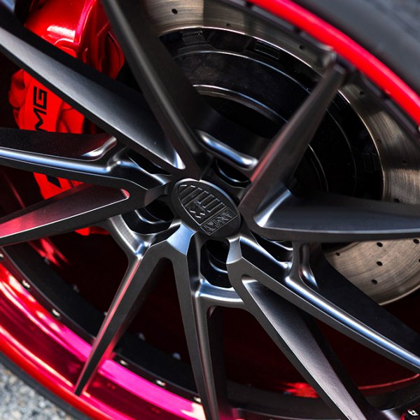 ANRKY® AN33 Satin Black Center Mirror Polished Red Outer Mercedes