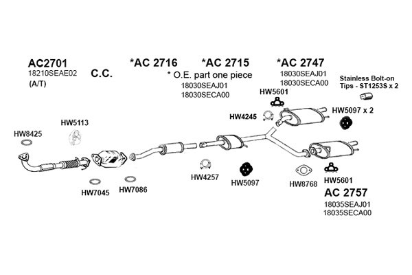 Ansa® - Replacement Exhaust Kit Scheme