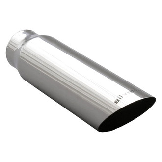 Ansa® - Silverline™ 304 SS Round 45 Degree Angle Cut Weld-On Exhaust Tip (2.5" Inlet, 3.5" Outlet, 18" Length)