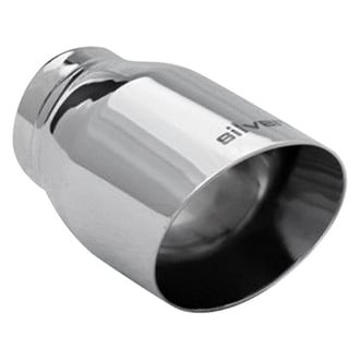 Ansa® - Silverline™ 304 SS Round Angle Cut Weld-On Chrome Exhaust Tip (2.5" Inlet, 3.5" Outlet, 5.5" Length)