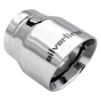 Ansa® - Silverline™ 304 SS Round Angle Cut Weld-On Chrome Exhaust Tip (2.5" Inlet, 3" Outlet, 4" Length)