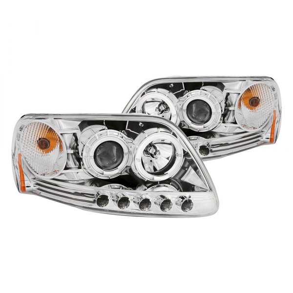Anzo® - Chrome Halo Projector Headlights with Parking LEDs
