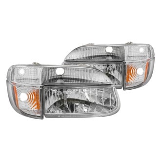 Anzo® - Driver and Passenger Side Chrome Euro Headlights with Corner Lights