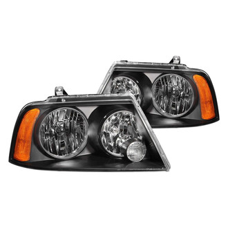 Anzo® - Driver and Passenger Side Black Euro Headlights
