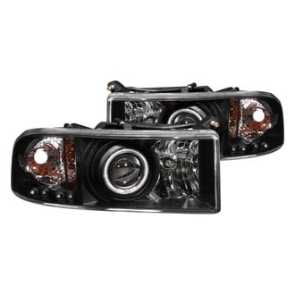 Anzo® - Driver and Passenger Side Black CCFL Halo Projector Headlights with Parking LEDs