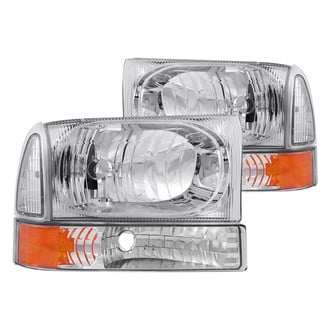 Anzo® - Driver and Passenger Side Chrome Euro Headlights with Corner Lights