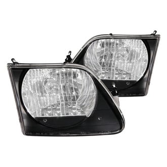 Anzo® - Driver and Passenger Side Black Euro Headlights