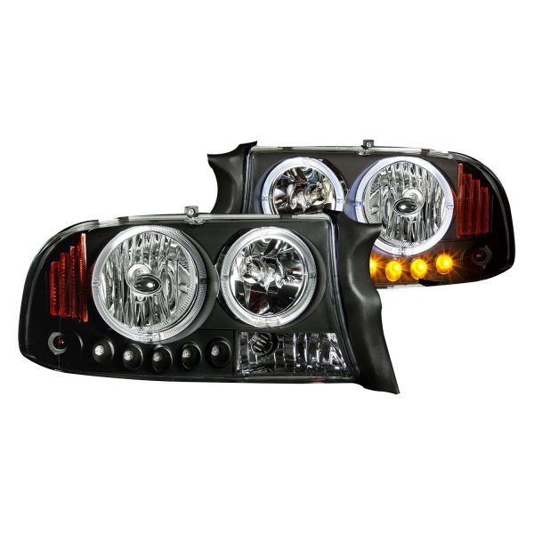 Anzo® - Black CCFL Halo Euro Headlights with Parking LEDs