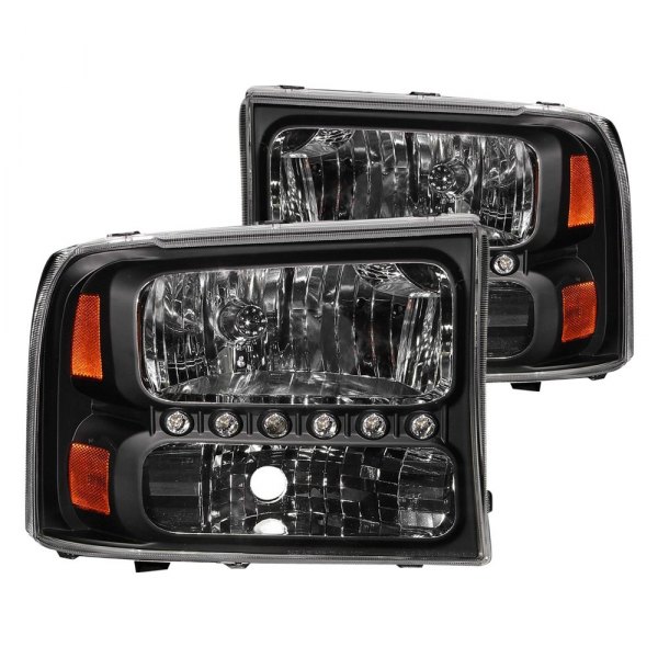 Anzo® - Black Euro Headlights with Parking LEDs