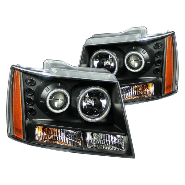 Anzo® - Black CCFL Halo Projector Headlights with Parking LEDs