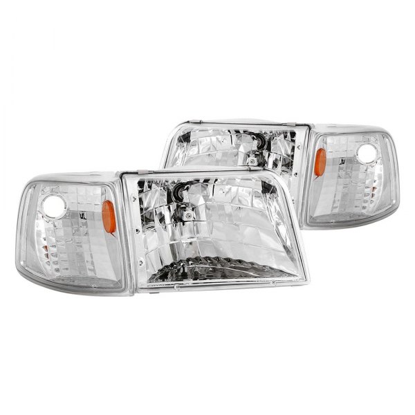 Anzo® - Chrome Euro Headlights with Corner Lights, Ford Ranger
