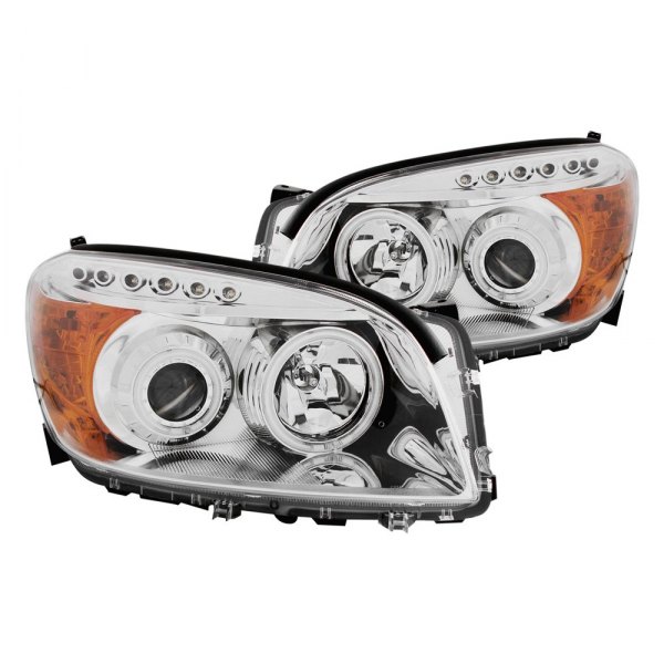 Anzo® - Chrome CCFL Halo Projector Headlights with Parking LEDs, Toyota RAV4