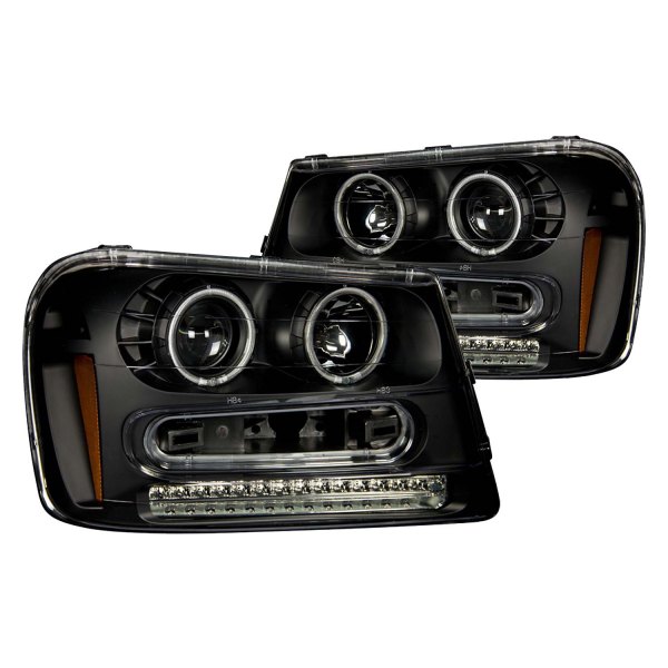 Anzo® - Black CCFL Halo Projector Headlights with LED Turn Signal/Parking Lights, Chevrolet Trailblazer