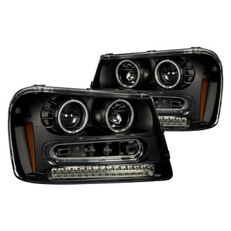 Anzo® - Driver and Passenger Side Black CCFL Halo Projector Headlights with LED Turn Signal/Parking Lights